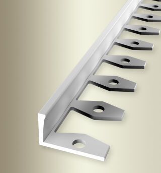 Abschlussprofil 2500 mm SBS Typ 311 Aluminium natur 14 mm offen gestanzt, einfach biegbar