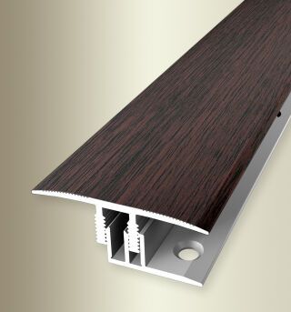Überg.-Pr. 1000 mm SB Typ 588 H E-Clip® Aluminium Holzdekor Wenge 10 - 16 mm mit Holzdekor, zweiteilig