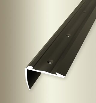 Treppenkantenprofil 2500 mm SBS Typ 705 Aluminium eloxiert bronze 0 - 2,5 mm versenkt gebohrt, für PVC-Einlagen