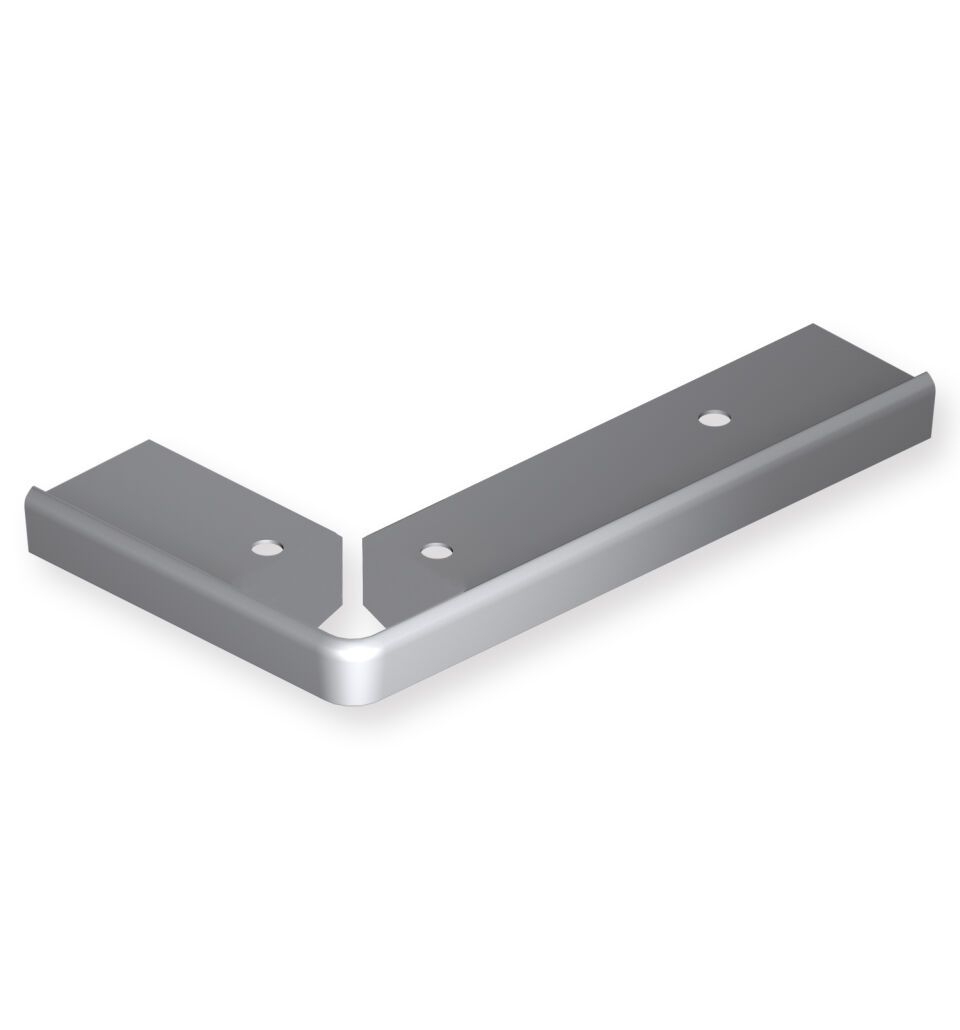 TK-Profil Fertigwinkel 1000 mm 859 EC-L Aluminium eloxiert silber 2,5 mm runde Ecken 90°