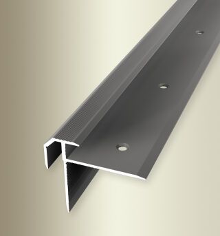 Treppenkantenprofil 2500 mm SBS Typ 838 Alu eloxiert edelstahloptik 8,0 - 8,5 mm doppelt versetzt versenkt gebohrt