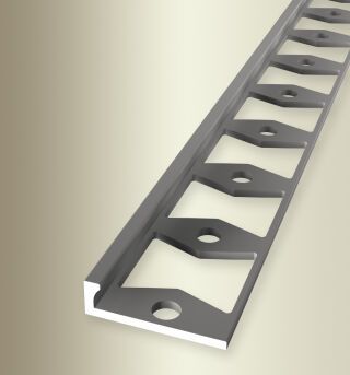 Abschlussprofil 2500 mm SBS Typ 299 G Aluminium eloxiert edelstahloptik 2 mm geschlossen gestanzt