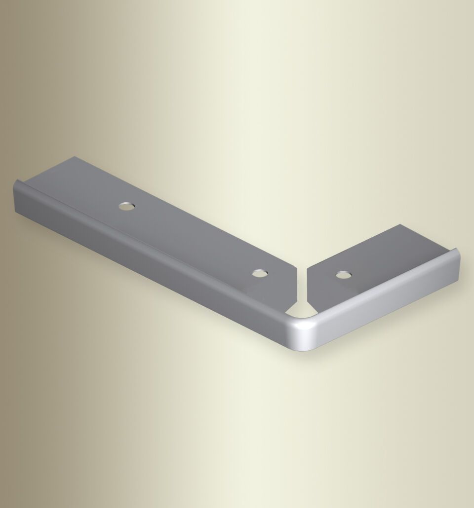 TK-Profil Fertigwinkel 300 mm 859 EC-R Aluminium eloxiert silber 2,5 mm runde Ecken 90°