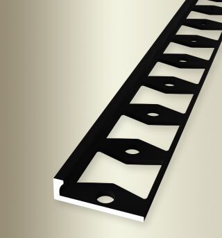 Abschlussprofil 2500 mm SBS Typ 302 G Alu pulv. schwarz matt (RAL9005) 4,5 mm geschlossen gestanzt