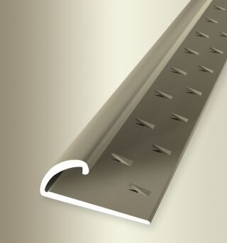 Einfassprofil 2700 mm SBS Typ 370 T Aluminium eloxiert sand 5 - 8,5 mm mit Teppichkrallen, umschlagbar