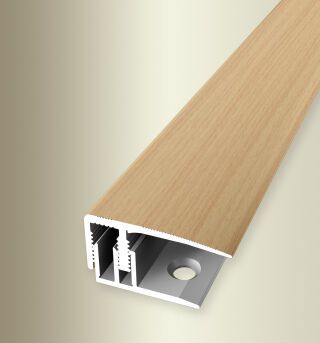 Absch.-Pr. 2700 mm SB Typ 587 H E-Clip® Alu Holzdekor Buche dunkel 10 - 16 mm mit Holzdekor, zweiteilig