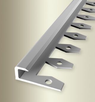 Einfassprofil 2500 mm SBS Typ 803 EB Aluminium eloxiert silber 7 mm offen gestanzt, einfach biegbar