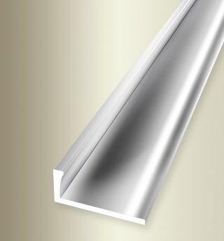 Abschlussprofil 2500 mm SBS Typ 303 U Aluminium poliert 8 mm ungebohrt