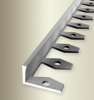 Abschlussprofil 2500 mm SBS Typ 311 Aluminium eloxiert silber 14 mm offen gestanzt, einfach biegbar
