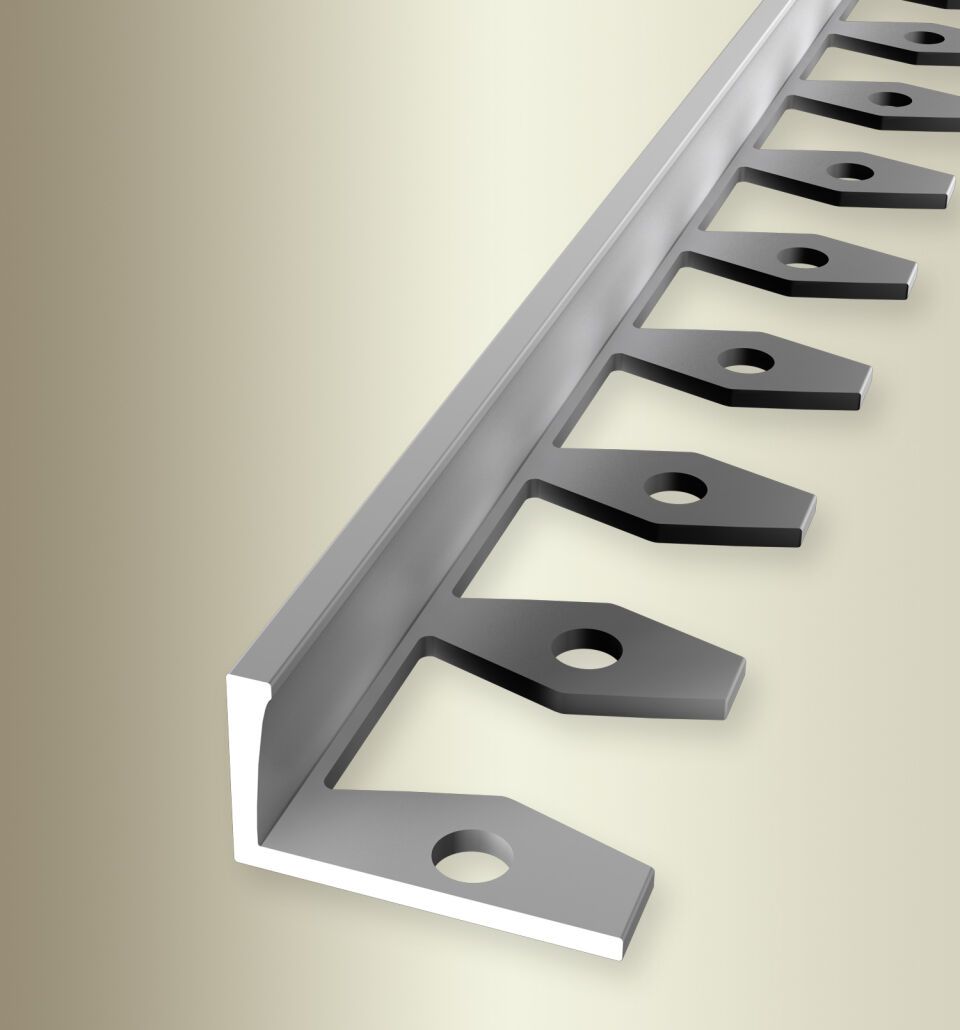 Abschlussprofil 2500 mm SBS Typ 309 Aluminium eloxiert silber 22 mm offen gestanzt, einfach biegbar