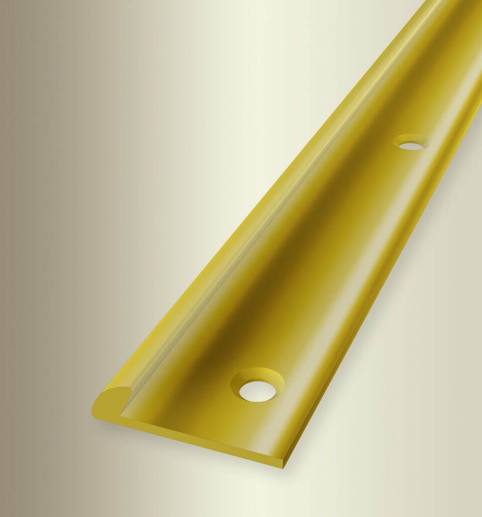 Abschlussprofil 1000 mm SBS Typ 357 Messing poliert 3 mm versenkt gebohrt