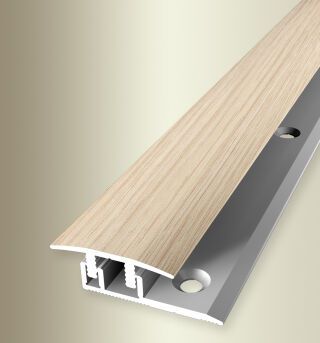 Überg.-Pr. 1000 mm SB Typ 578 H D-Clip® Alu Holzd. Eiche w. gek. 4 - 7,5 mm mit Holzdekor