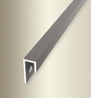 Sockelleiste 2500 mm SBS Typ 901 Alu elox. edelstahloptik f.g. 9 mm versenkt gebohrt