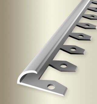 Einfassprofil 2700 mm SBS Typ 371 EB Aluminium eloxiert silber 5 - 8 mm offen gestanzt, einfach biegb, umschlagb