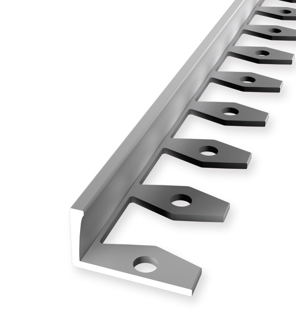Abschlussprofil 2500 mm SBS Typ 309 Aluminium eloxiert silber 22 mm offen gestanzt, einfach biegbar