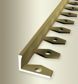 Abschlussprofil 2500 mm SBS Typ 311 Aluminium eloxiert gold 14 mm offen gestanzt, einfach biegbar