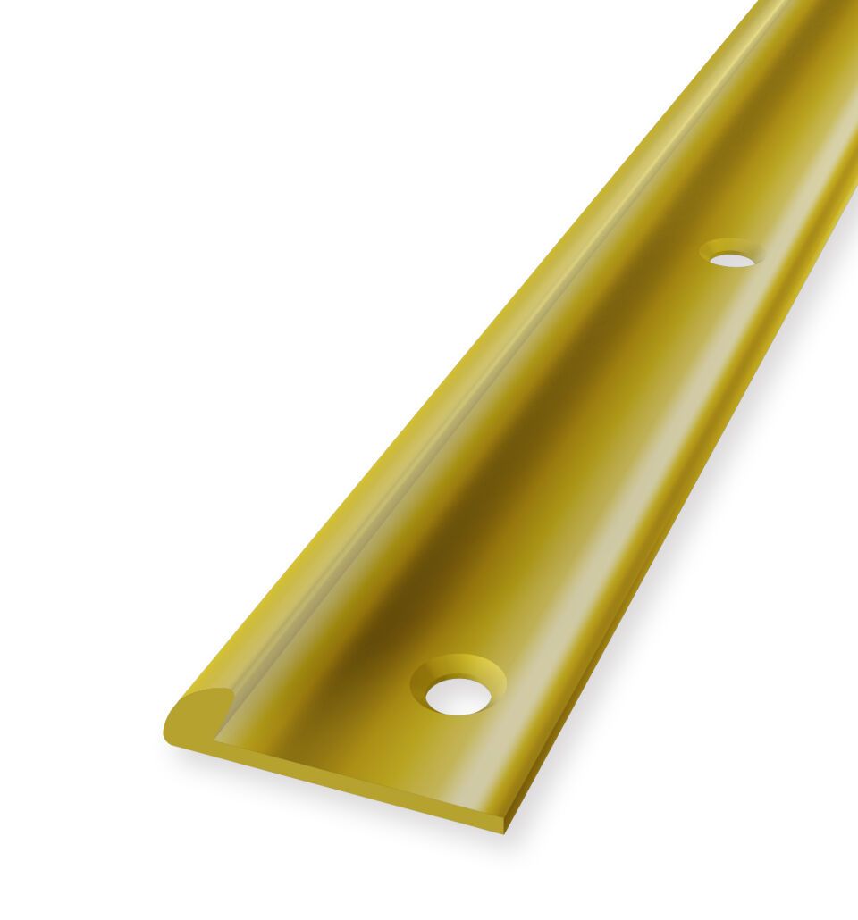 Abschlussprofil 1000 mm SBS Typ 357 Messing poliert 3 mm versenkt gebohrt