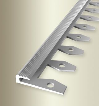 Einfassprofil 2500 mm SBS Typ 804 EB Aluminium eloxiert silber 3 mm offen gestanzt, einfach biegbar