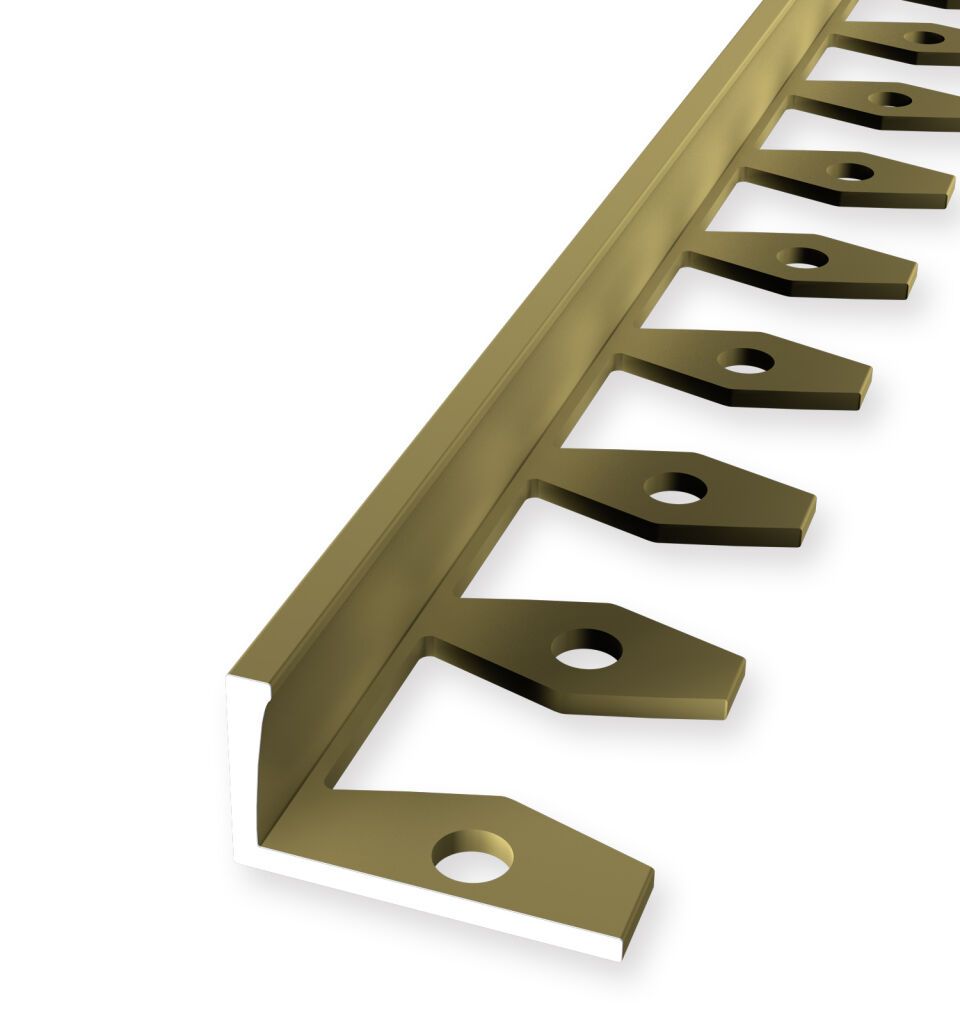 Abschlussprofil 2500 mm SBS Typ 309 Aluminium eloxiert gold 22 mm offen gestanzt, einfach biegbar