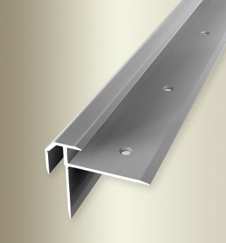 Treppenkantenprofil 2500 mm SBS Typ 838 Aluminium eloxiert silber 8,0 - 8,5 mm doppelt versetzt versenkt gebohrt