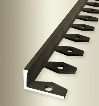 Abschlussprofil 2500 mm SBS Typ 311 Aluminium eloxiert bronze 14 mm offen gestanzt, einfach biegbar