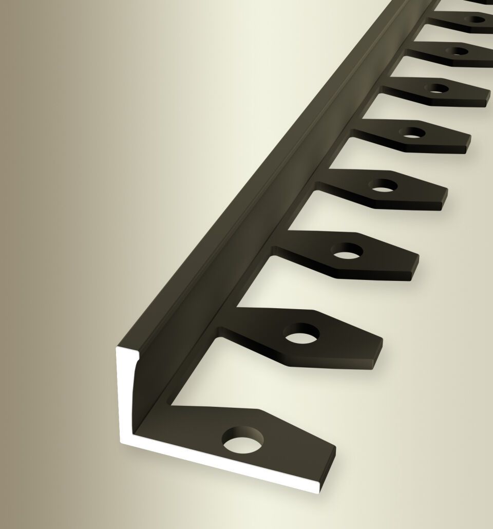 Abschlussprofil 2500 mm SBS Typ 309 Aluminium eloxiert bronze 22 mm offen gestanzt, einfach biegbar