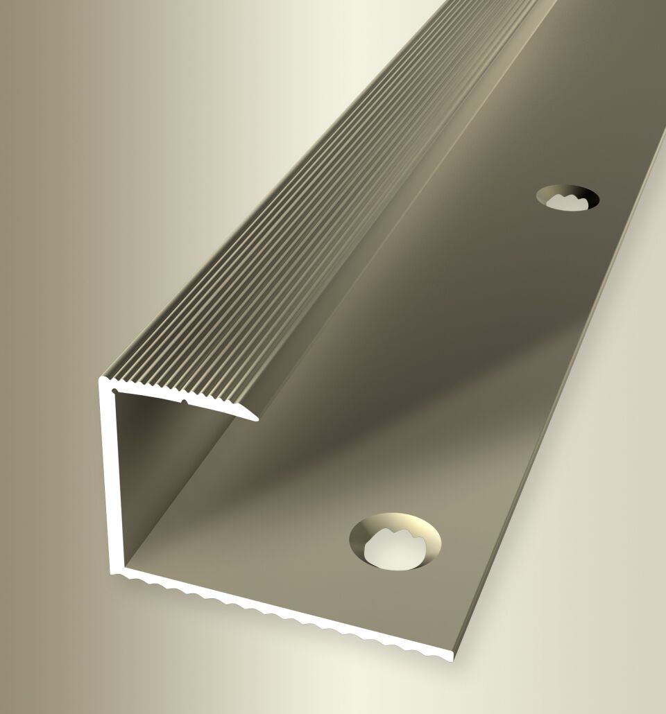 Einfassprofil 2700 mm SBS Typ 217 Aluminium eloxiert sand 17 - 18,2 mm versenkt gebohrt