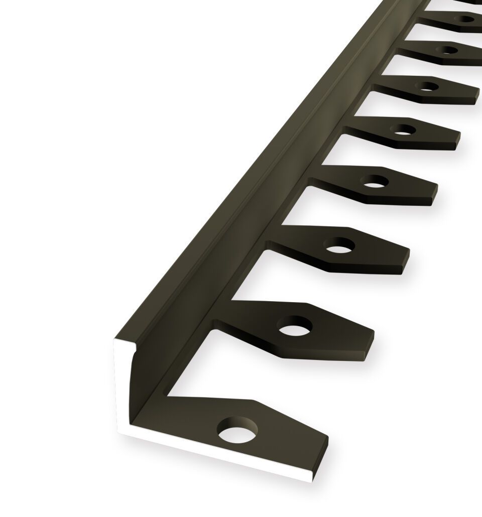 Abschlussprofil 2500 mm SBS Typ 309 Aluminium eloxiert bronze 22 mm offen gestanzt, einfach biegbar