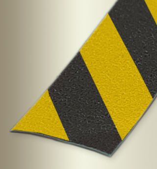 Gleitsch.einl. m. Tex. 18300 mm 2513 /30 Vinyl mit Textur schwarz-gelb mit geprägter Textur, Easy Clean