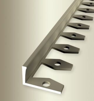 Abschlussprofil 2500 mm SBS Typ 311 Aluminium eloxiert sand 14 mm offen gestanzt, einfach biegbar