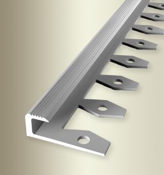 Einfassprofil 2500 mm SBS Typ 805 EB Aluminium eloxiert silber 7 mm offen gestanzt, einfach biegbar