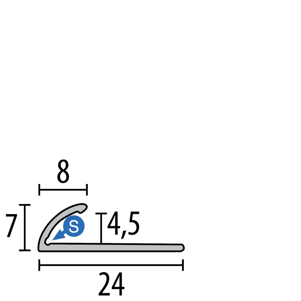 Einfassprofil 2700 mm SBS Typ 380 SK Aluminium eloxiert bronze 2 - 4,5 mm selbstklebend, umschlagbar