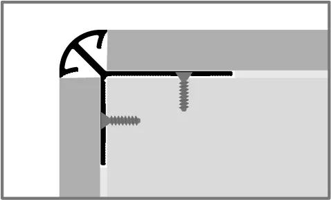 Treppenkantenprofil 5000 mm Typ 876 Alu pulv. schwarz matt (RAL9005) 11 mm doppelt versetzt versenkt gebohrt