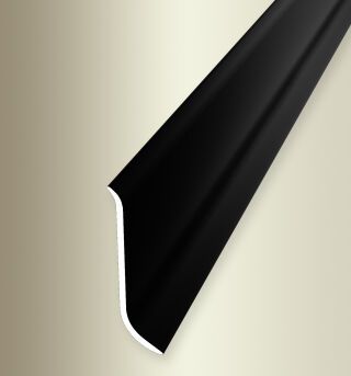 Sockelleiste 2500 mm SBS Typ 913 SK Alu pulv. schw. matt (RAL9005) 0 - 99 mm selbstklebend