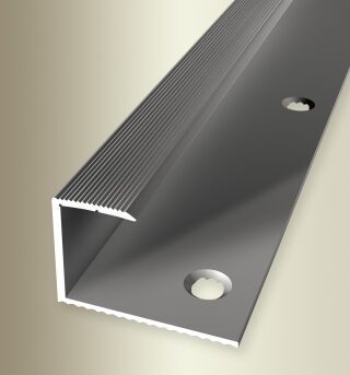Einfassprofil 2700 mm SBS Typ 217 Alu eloxiert edelstahloptik 17 - 18,2 mm versenkt gebohrt