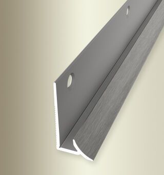Sockelleiste 2500 mm SBS Typ 927 Alu elox. edelstahloptik f.g. 5 mm versenkt gebohrt