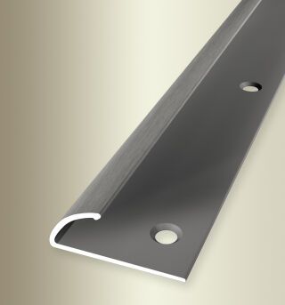 Einfassprofil 2700 mm SBS Typ 390 Alu elox. edelstahloptik f.g. 3 - 7 mm versenkt gebohrt, umschlagbar