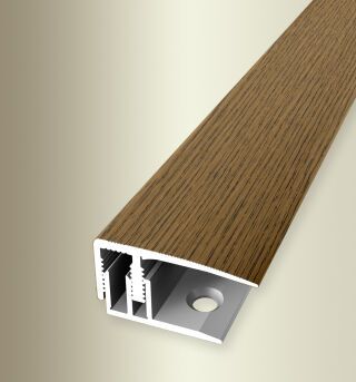 Absch.-Pr. 2700 mm SB Typ 587 H E-Clip® Alu Holzdekor Eiche dunkel 10 - 16 mm mit Holzdekor, zweiteilig