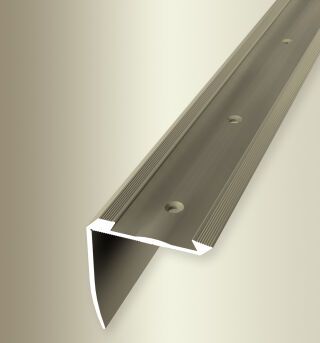 Treppenkantenprofil 2500 mm SBS Typ 709 Aluminium eloxiert sand 4 - 5 mm versenkt gebohrt, für PVC-Einlagen