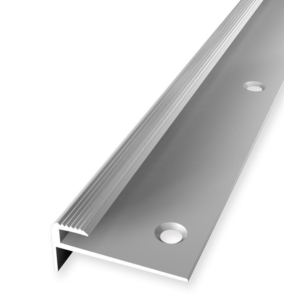 Treppenkantenprofil 2500 mm SBS Typ 814 Aluminium eloxiert silber 2 - 2,5 mm versenkt gebohrt