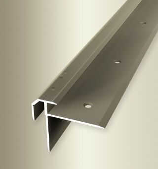 Treppenkantenprofil 2500 mm SBS Typ 838 Aluminium eloxiert sand 8,0 - 8,5 mm doppelt versetzt versenkt gebohrt
