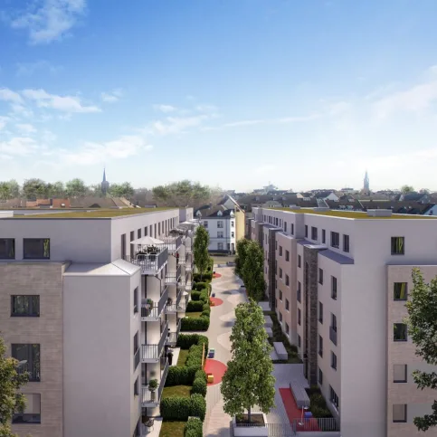 Mit den XPS-Dämmstoffen RAVATHERM XPS 300 SL von Ravago Building Solutions erreicht das Retentionsdach eines Solinger Wohnbauprojekts eine sehr hohe Energieeffizienz