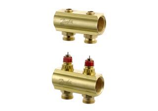 Danfoss FBH-Verteiler FHF-2 2 Kreise, ohne Durchflussanzeige