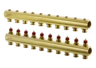 Danfoss FBH-Verteiler FHF-10 10 Kreise, ohne Durchflussanzeige