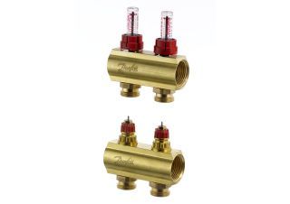 Danfoss FBH-Verteiler FHF-2F 2 Kreise, mit Durchflussanzeige