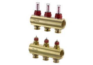 Danfoss FBH-Verteiler FHF-3F 3 Kreise, mit Durchflussanzeige