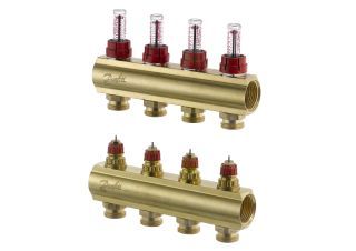Danfoss FBH-Verteiler FHF-4F 4 Kreise, mit Durchflussanzeige