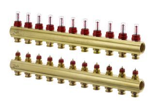 Danfoss FBH-Verteiler FHF-11F 11 Kreise, mit Durchflussanzeige