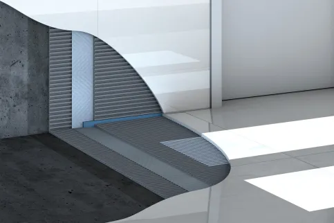 SAKRET Systemaufbau für die Verlegung von Großformatfliesen