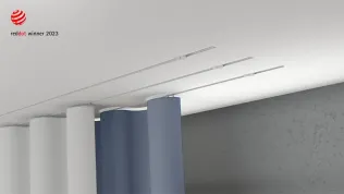 Vorhangschiene unsichtbar Invisible 3-läufig GK/Alu 200 cm